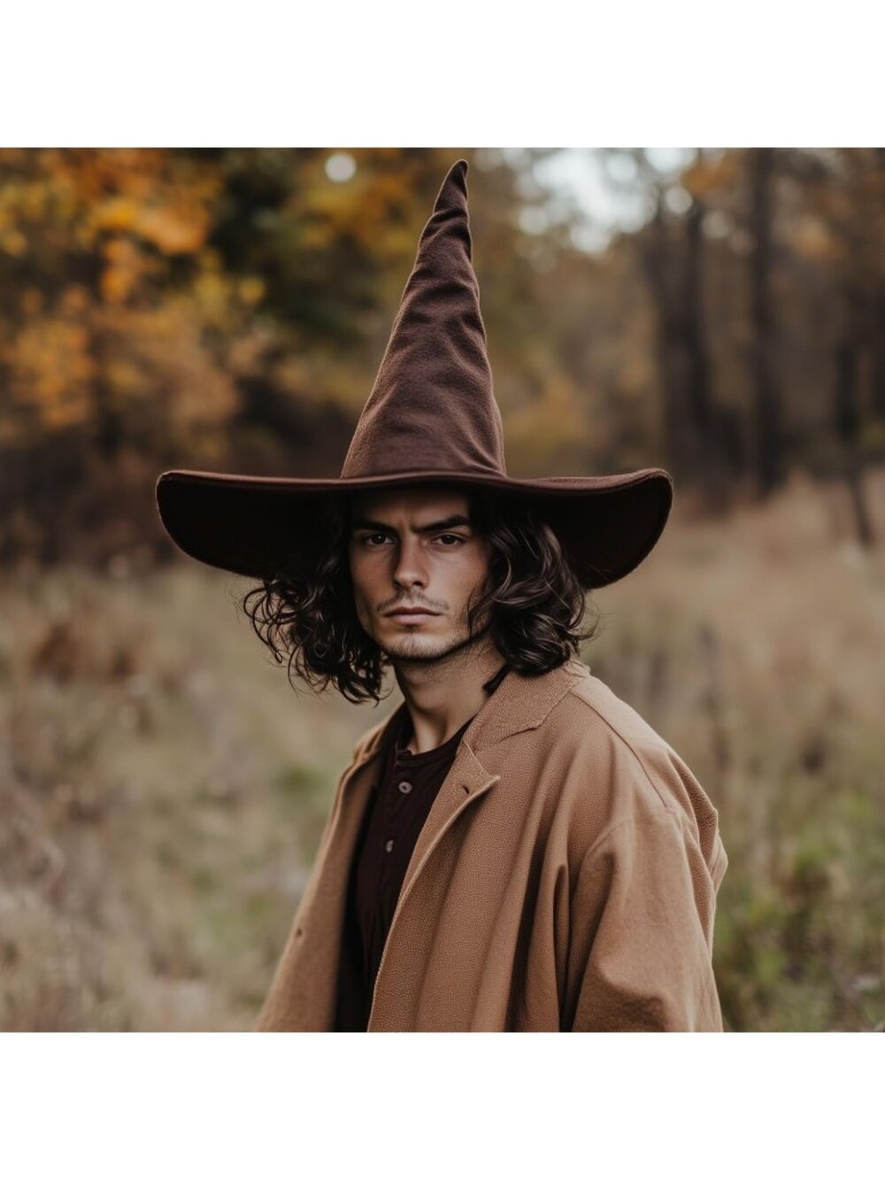 Halloween Brown Wizard Witch Hat Novelty Cosplay Accessories For Christmas Party - Picture 6 of 7